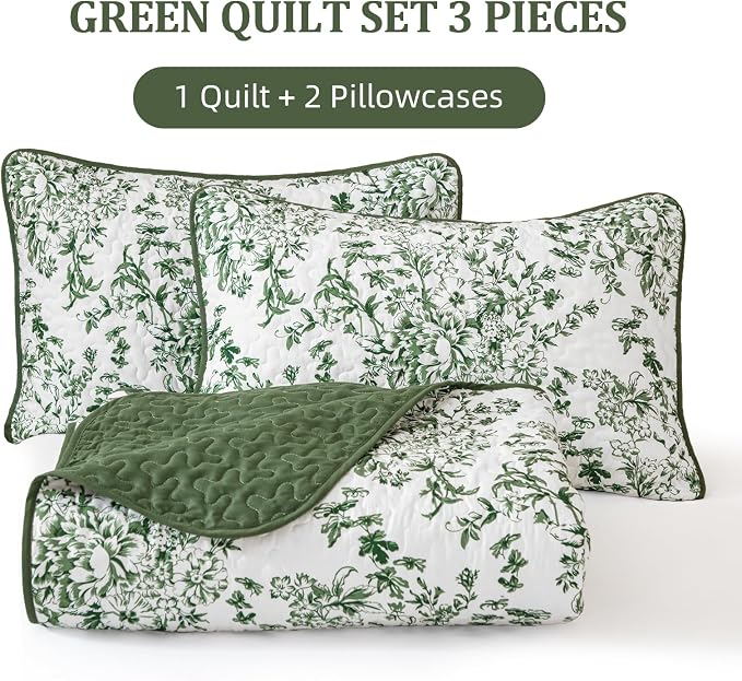 WONGS BEDDING Quilt Queen Size, Botanical Quilts - Image 7