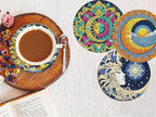 8 PCS Diamond Art Coasters Kits Sun and Month Diamond Painting Coaster | - Image 8