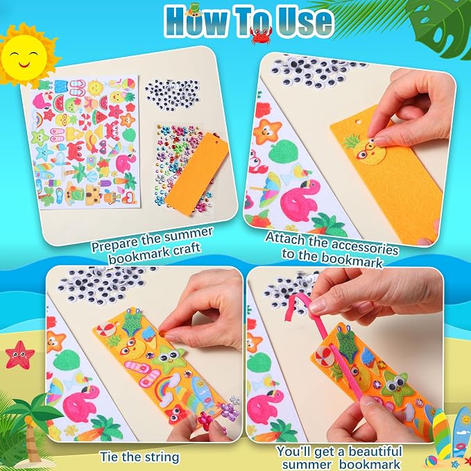 Capoda Summer Bookmark Craft Kits Felt DIY Make Your Own Bookmark - Image 3