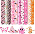 Tintnut Pink Halloween Heat Transfer Vinyl, pumpkins & bats patterned HTV by Tintnut