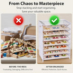 8-Tier Puzzle Organizer Rack, Wooden Puzzle Storage Holder - Image 4