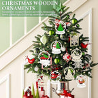 36PCS Wooden Hollow Christmas Ornaments - Image 2