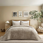 EVERGRACE Velvet Quilt Set California King 118'' x 106'', Luxurious Soft by EverGrace