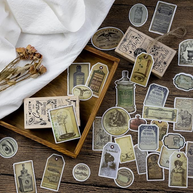 Prstincol 120 Pcs Vintage Apothecary Potion Label Stickers - Image 4