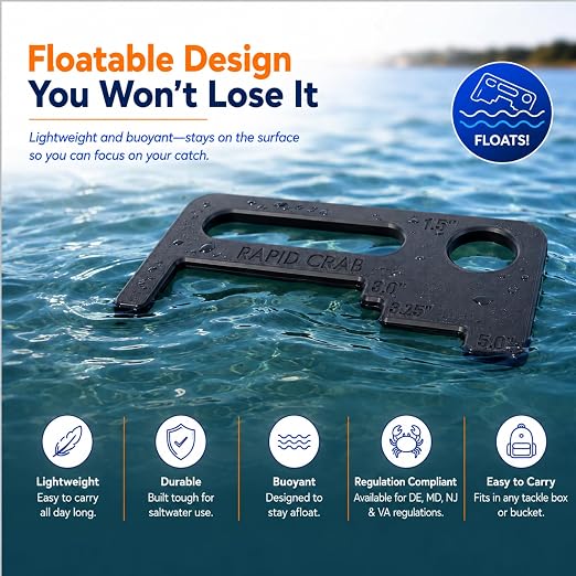 Crab Measurement Tool for Crabs and Clams | New Jersey Regulation 3.5" Soft - Image 5