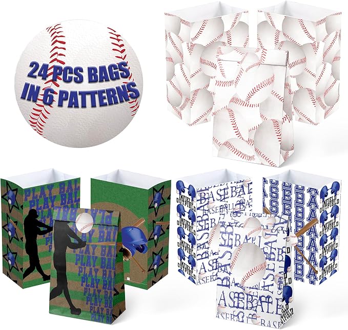 Baseball Party Favor Bags for Kids – 24 Pcs Baseball Gift Bags - Image 4
