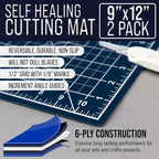 U.S. Art Supply 9" x 12" Self-Healing Cutting Mat 5-Ply - Image 2