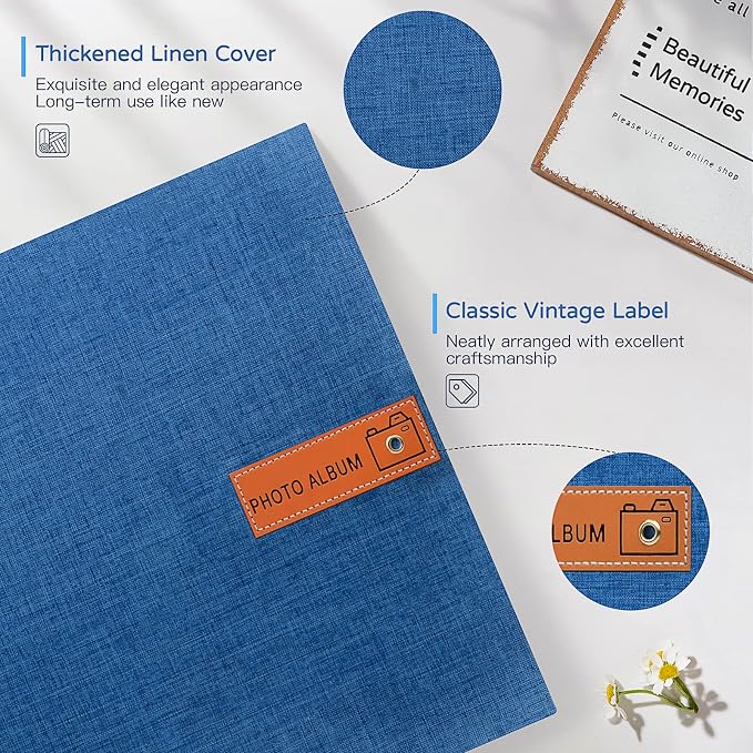 Popotop Large Photo Album Self Adhesive 4x6 5x7 8x10 Scrapbook Album DIY - Image 3