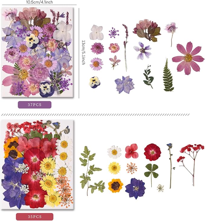 132 PCS Pressed Flowers for Resin molds Real Dried Flower Leaves for Resin - Image 3