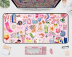 Funny Pink Desk Mat, Cute Colorful Desk Matt, by Unknown