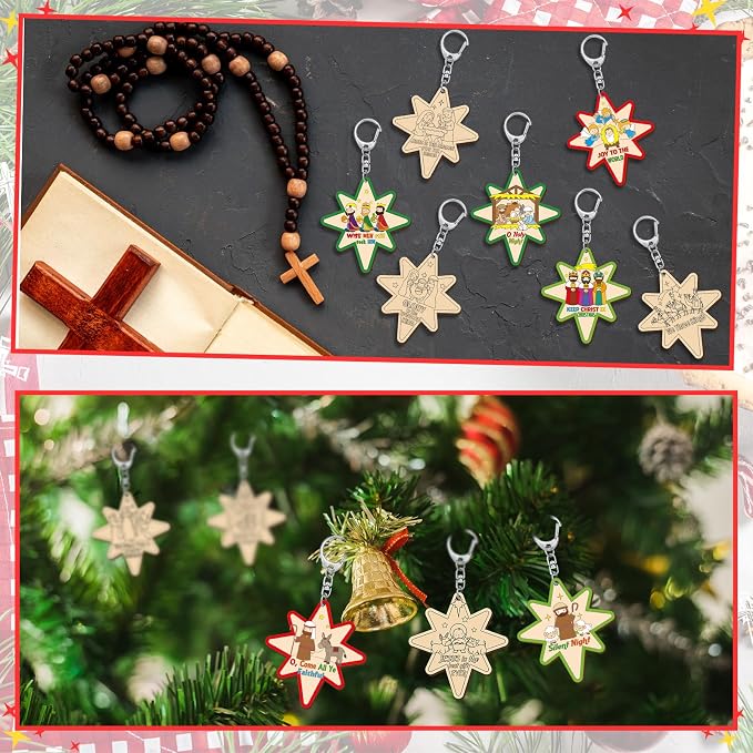 RattanView 24 Pcs Christmas Nativity Crafts Star of Bethlehem Nativity Star - Image 5