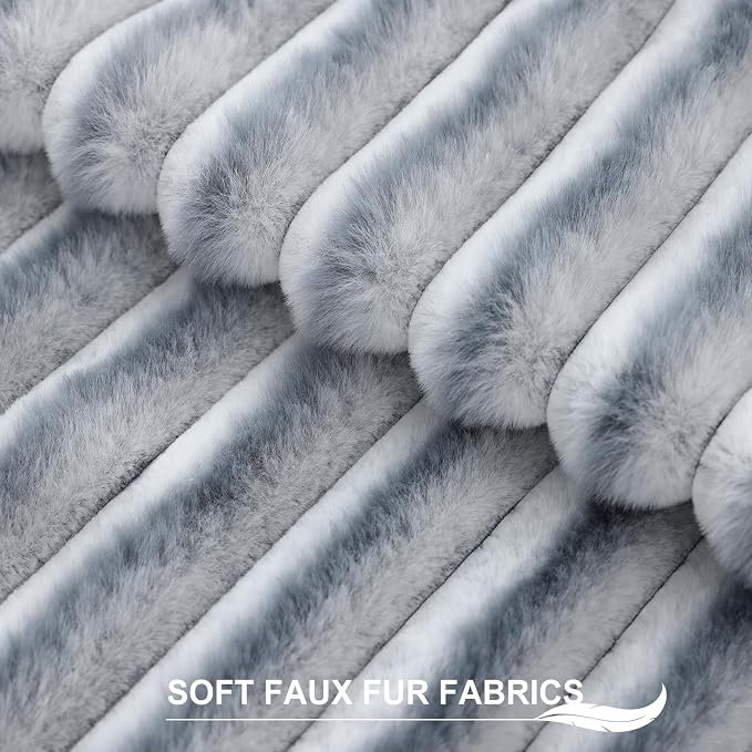 Pallene Faux Fur Plush Throw Pillow Covers 22x22 Set of 2, Luxury Soft Fluffy - Image 2
