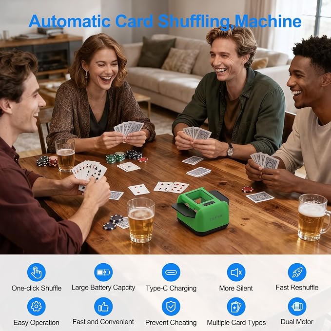 Automatic Card Shuffler|1-2 Deck Electric Card Shuffle MachineFor of Poker - Image 2