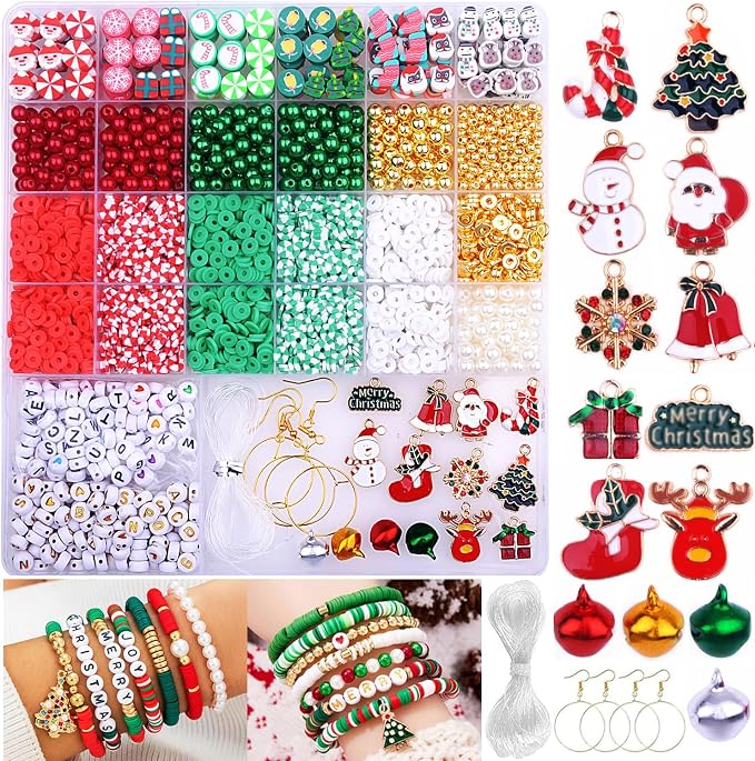 BBita 3680pcs Christmas Polymer Clay Beads Charms by BBita