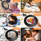10X Magnifying Glass with Light and Stand, Dimmer Adjustable Swing Arm 2-in-1 - Image 7