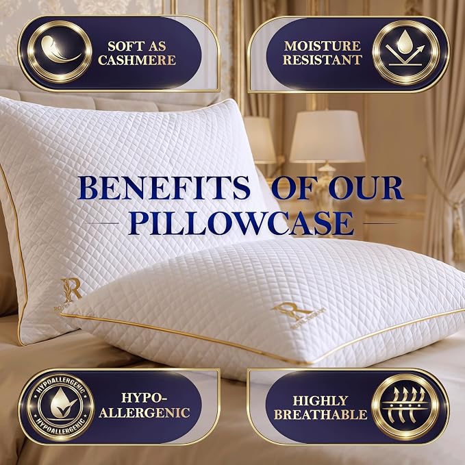 Royal Therapy Queen Size Set of 2-Shredded Memory Foam Pillow–Adjustable Memory - Image 6