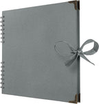 Bstorify Square Scrapbook Photo Albums 60 Pages Grey Thick Paper, Metal Corners by Bstorify