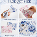 Leather Mahjong Card Clutch Holder Pouch Chinoiserie Floral Mahjong Card Sleeve - Image 3