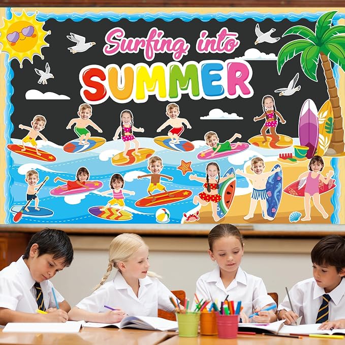 Summer Bulletin Board Classroom Decorations Surfing into Summer Bulletin Board - Image 4