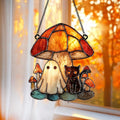 Ghost Cat Mushroom Acrylic Suncatcher by Unknown