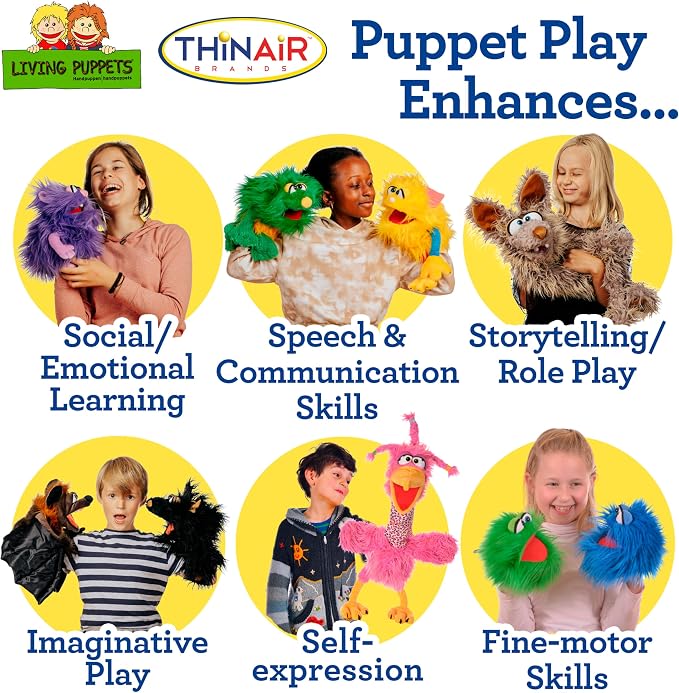 Living Puppets 21-Inch Plush Pink Bird Hand Puppet - Image 5