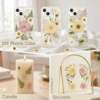 LUXEEASE 80P White Pink Dried Pressed Flowers | Ivory white palette, fits any - Image 8