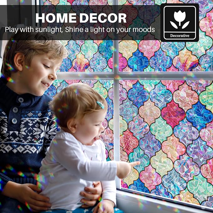 Stained Glass Window Film, Rainbow Decorative Window Privacy Film - Image 3