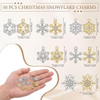 Landical 50 Pcs Winter Snowflake Charms - Image 2