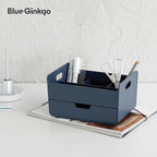 BLUE GINKGO Portable Desk Organizer – Compact 3 Compartment, Half-drawer - Image 5