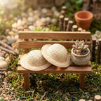 15pcs 2" Miniature Straw Hats, Woven Doll Caps - Image 6