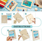 RYKOMO 12 Pieces DIY Wooden Picture Frames, Unfinished Solid Wood Photo Picture - Image 5