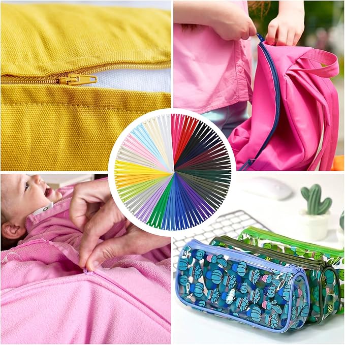 Zippers, DOITEM 72 pcs Zippers for Sewing 25cm/10 Inch Multicolor Nylon Coil - Image 6