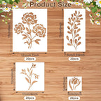 80Pcs Stencils for Painting, Stencils for Crafts Reusable Flower Wall Stencils - Image 2