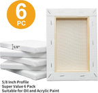 FIXSMITH Stretched White Blank Canvas- 5x7 Inch, 6 Pack, 100% Cotton, 5/8 Inch - Image 3