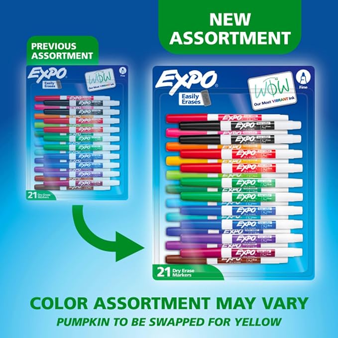 EXPO Dry Erase Markers, Low Odor Ink, Fine Tip, Essential Supplies - Image 2