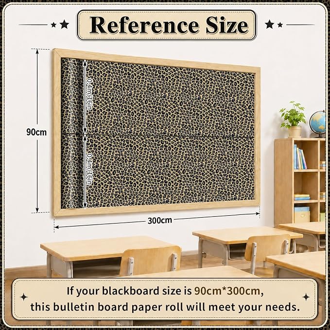 Leopard Print Bulletin Board Roll Non-Woven Fabric Poster 16in X 20ft | Back to - Image 3