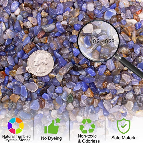 0.5 Lb/230g Blue Agate Crushed Stone Tumbled Chips Bulk, Natural Polished - Image 2