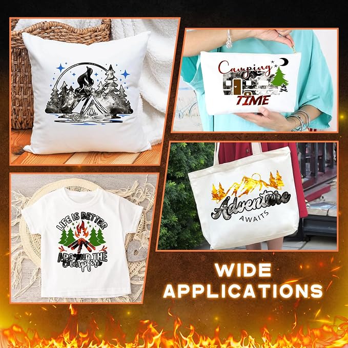 Tintnut Black Grey Flame Heat Transfer Vinyl, stretch washable, suitable - Image 6