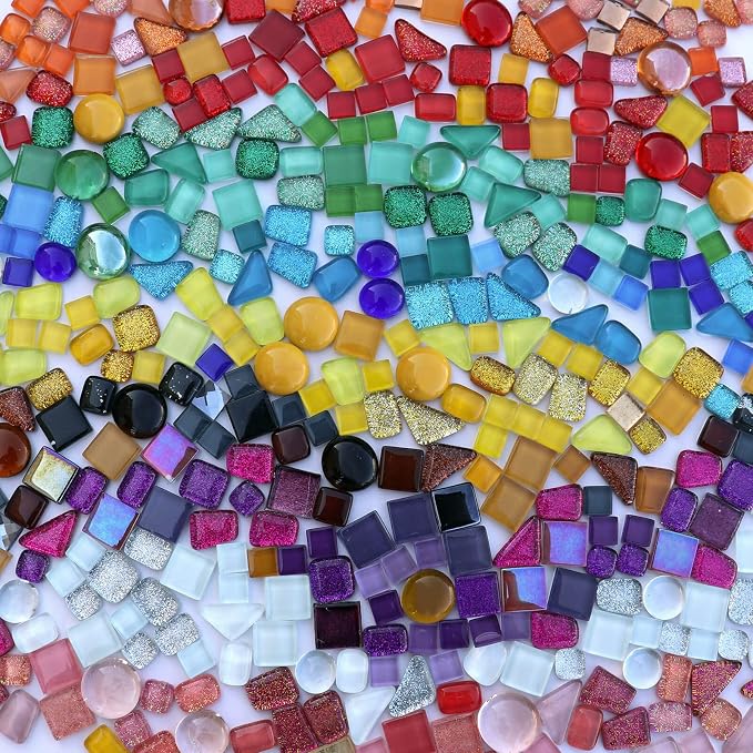 LITMIND Assorted Colors Irregular Crystal Mosaic Tiles, 9oz Value Pack by LITMIND
