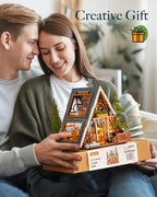 Rolife DIY Miniature House Kit for Adults, A-Frame Cabin Mini Wooden Dollhouse - Image 8