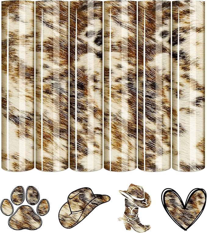 Tintnut Light Brown Cowhide Heat Transfer Vinyl, easy cut & weed, stretch by Tintnut