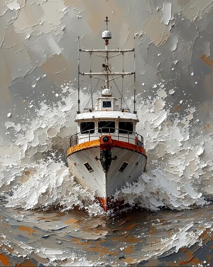 Painting by Numbers Kit for Adults Beginner, Ship Art Paint by Numbers Easy for by GXGLLPZBYZBYHW