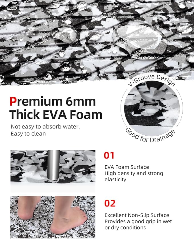 Abahub EVA Foam Boat Flooring Self-Adhesive Decking Surfboard Traction Pad | - Image 3