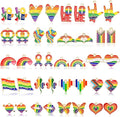 MARFOREVER 40Pcs/20 Pairs Pride Charms, Rainbow Charms by MARFOREVER