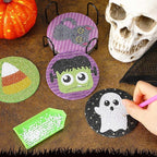 UPINS 8Pcs Halloween Diamond Art Painting Coasters Kits - Image 7