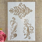TIAMECH A4 Reusable Damask Frame Lines Stencil - Image 2