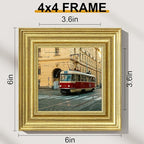 Vittanly 4x4 Picture Frames Set of 2, Ornate Vintage Photo Frame - Image 2