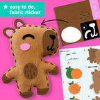 KRAFUN Beginner Sewing Kit, Sew Capybara & Orange, Pre-Cut Felt, Ages 5+ | - Image 5