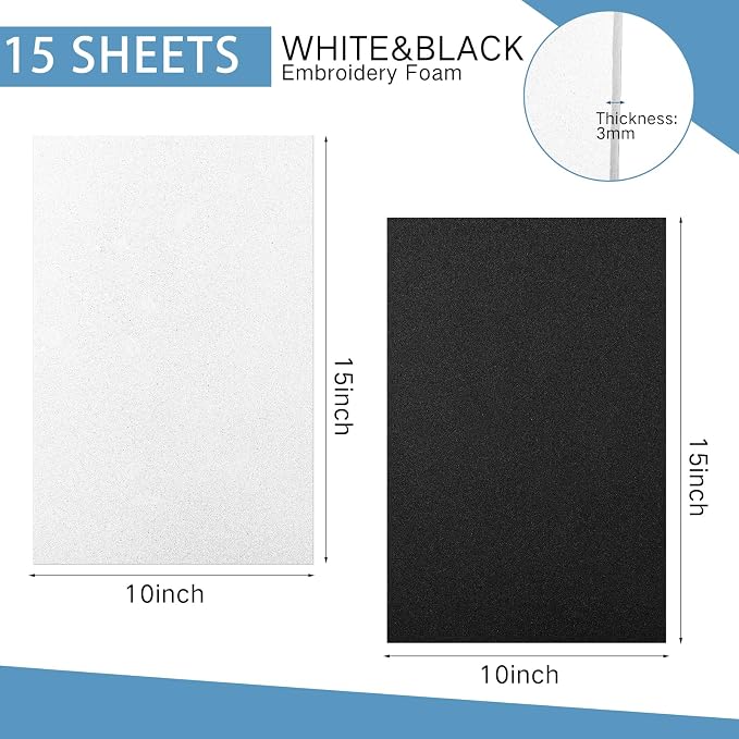 Innconee 15 Pcs Embroidery Foam 3mm Thick 10 x 15 Inch 3D Puffy EVA Foam Sheets - Image 2