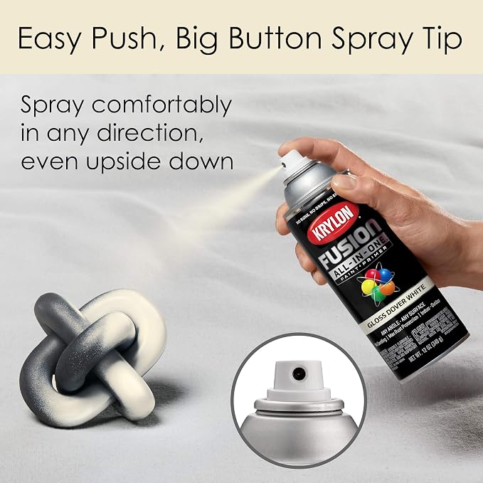 Krylon Fusion All-In-One Gloss Spray Paint & Primer, Dover White - Image 4
